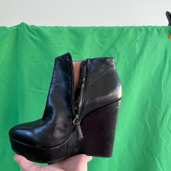 Corso Como Leather Wedge Ankle Boots Size 8 - Picture 7 of 8